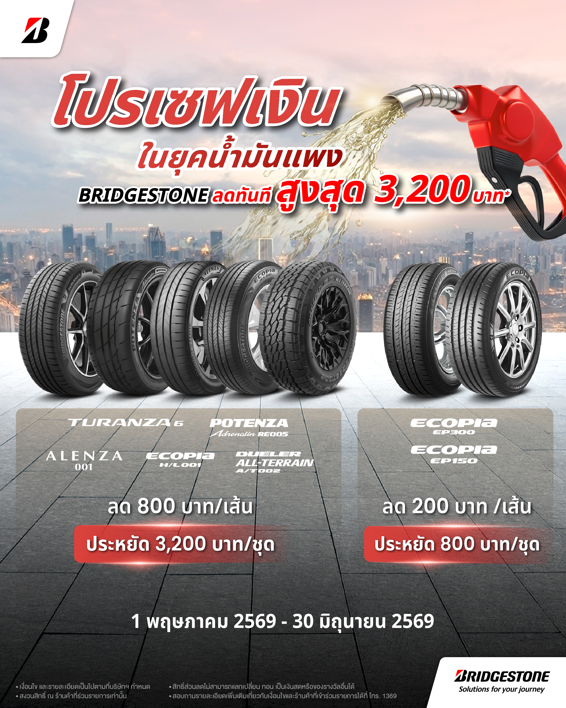 โปรเซฟเงินในยุคน้ำมันแพง I Bridgestone.co.th
